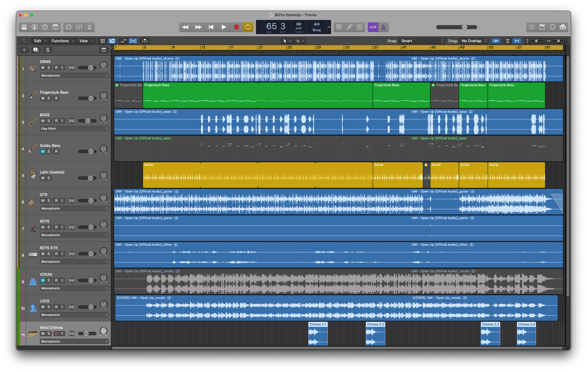 BG Yuna (Uni) Open Up Logic Pro General Groove remix