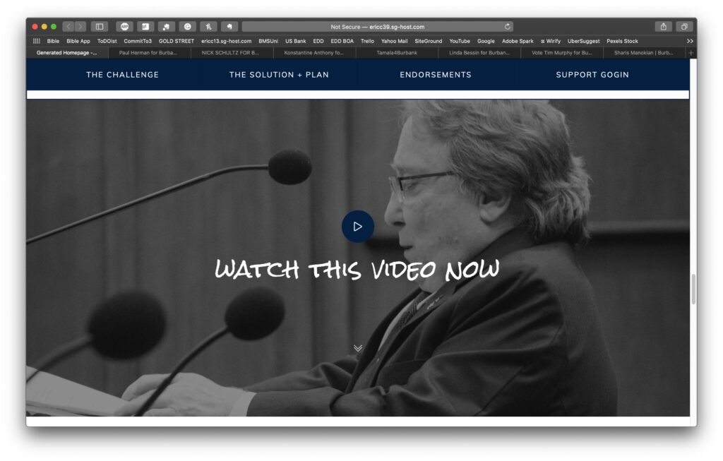 Political Candidate Websites 27 Gogin4Burbank political campaign video marketing