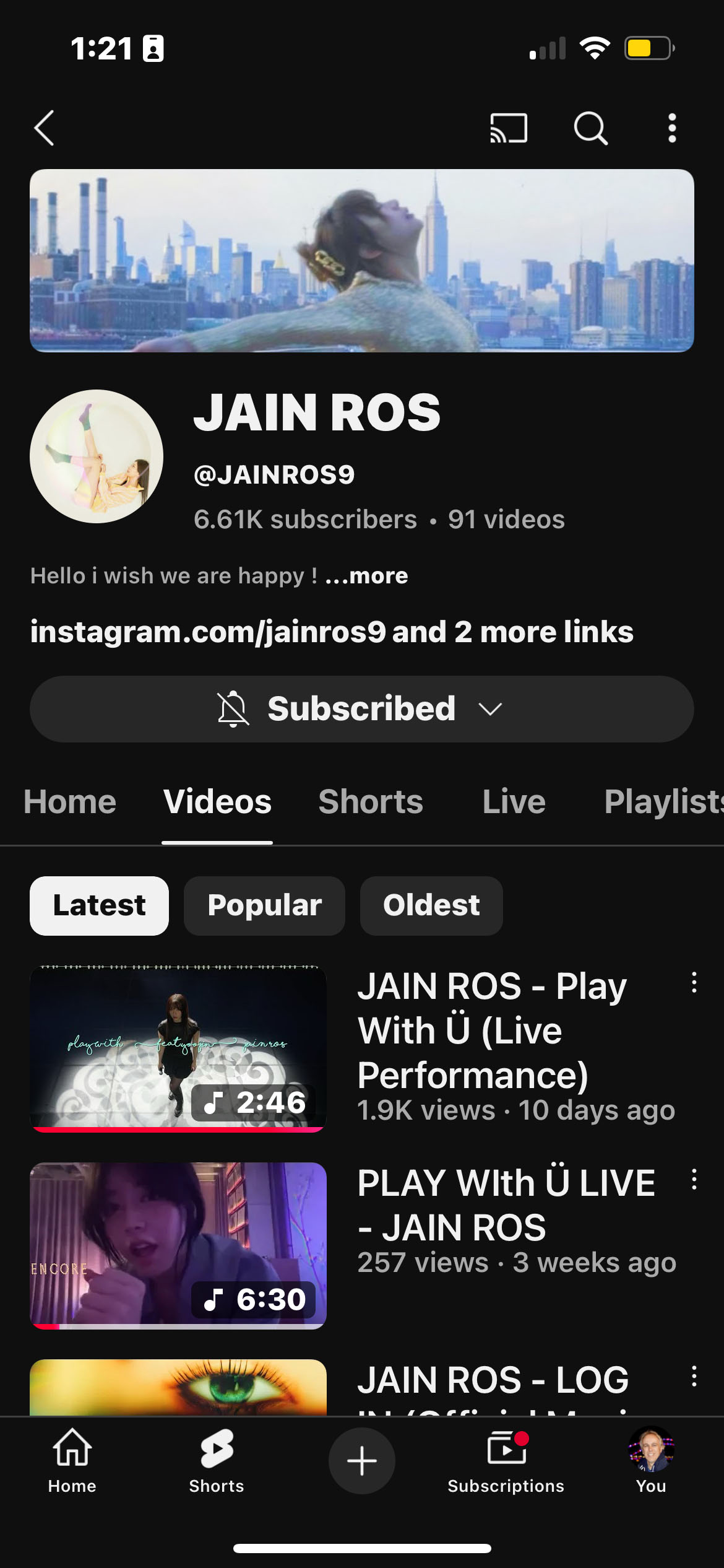 Jain Ros @ YouTube