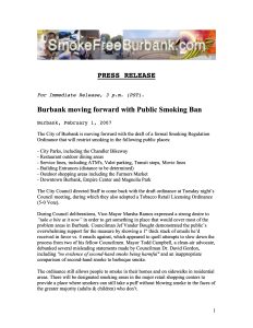 Press Release Burbank Smoking Ban pg1