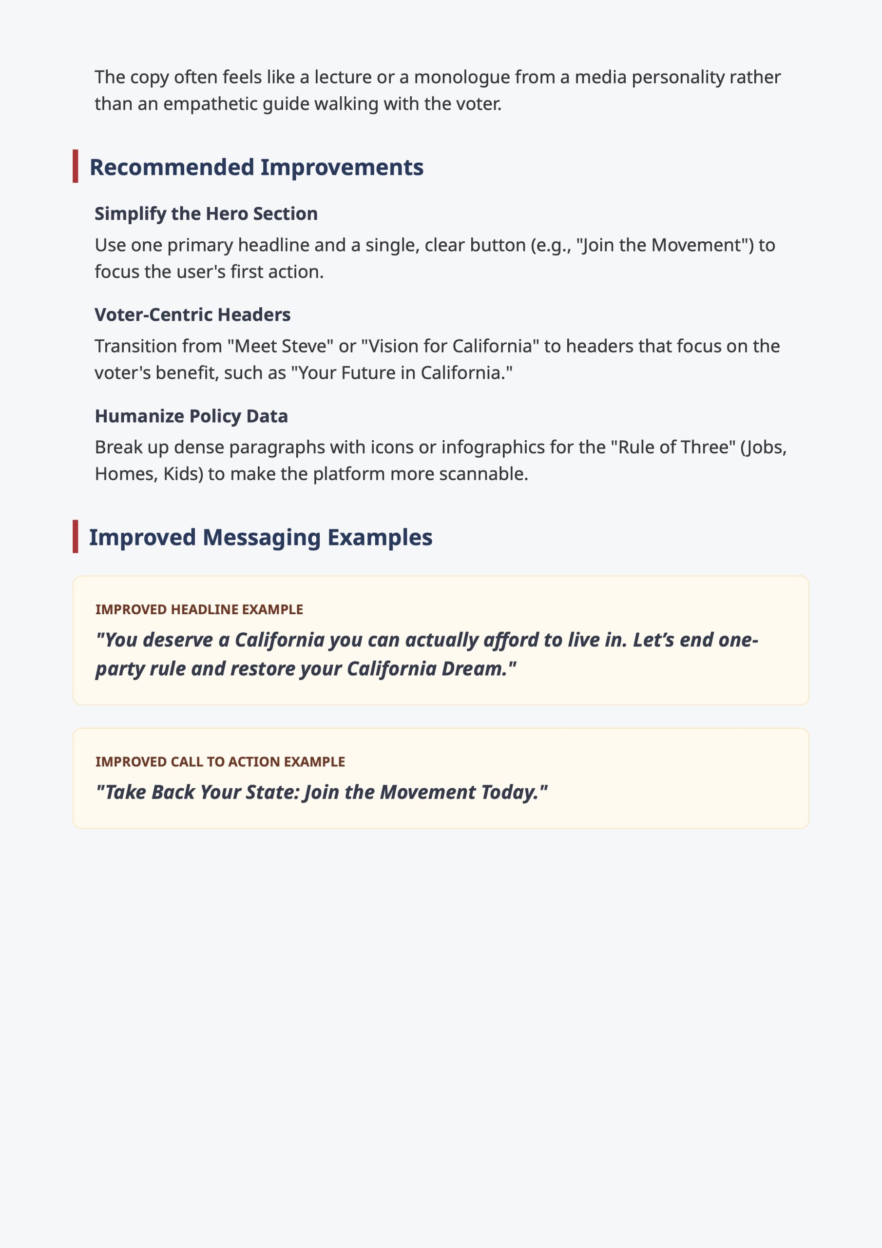 Steve Hilton pg2 Political Campaign Messaging Analysis Report scaled
